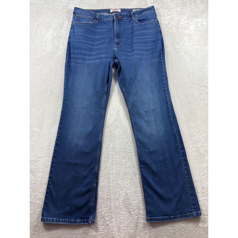 Wrangler Womens High Rise Bold Boot Blue Denim Jeans 16x32 Meas: 34x30